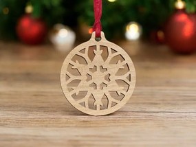 Intra απο ξύλο plywood 3mm-4mm πάχος – Μπάλα Χριστουγεννιάτικου Δέντρου με νιφάδες χιονιού 40x40 cm INTRAVECTRY-MY545464