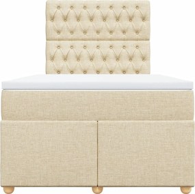 vidaXL Κρεβάτι Boxspring με Στρώμα Κρεμ 120x190 εκ. Υφασμάτινο