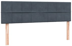 vidaXL Κρεβάτι Boxspring με Στρώμα Σκούρο Γκρι 160x210 εκ. Βελούδινο