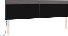 vidaXL LED κεφαλάρι Γκρι 200 cm Τεχνητό Δέρμα