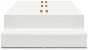 vidaXL Κρεβάτι με αποθηκευτικό χώρο Λευκό 236.5 x 80 x 31.5 εκατοστά