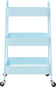 vidaXL Τρόλεϊ αποθήκευσης 3 Επίπεδα Μπλε 42x41,5x77 εκ. Ατσάλι