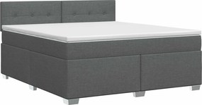 vidaXL Κρεβάτι box spring με στρώμα Σκούρο Γκρι 140 x 190 cm Ύφασμα