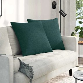 vidaXL Μαξιλάρι Καναπέ 2 pcs Σκούρο Πράσινο 80 x 80 cm ύφασμα