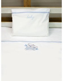 Σεντόνια κεντητά κούνιας Panda 02 Blue Κούνιας