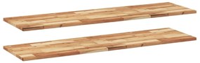 vidaXL Ράφια Κρεμαστά 2 Τεμ. 160x40x2εκ. Φινίρισμα Λαδιού Μασίφ Ακακία