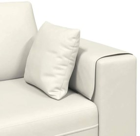 vidaXL Καναπές με μαξιλάρι 3 pcs Κρεμ Βελούδο