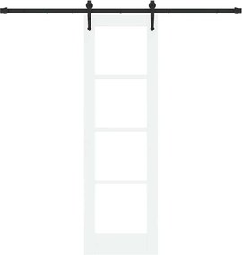 vidaXL Συρόμενη Πόρτα Λευκό και Μαύρο 61 x 198,5 εκ.