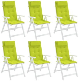 vidaXL Μαξιλάρια Καρέκλας με Πλάτη 6 τεμ. Φωτ. Πράσινο Ύφασμα Oxford