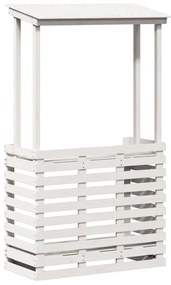 vidaXL Τραπέζι Μπαρ Κήπου με Οροφή Λευκό 112,5x57x195,5εκ. Μασίφ Πεύκο