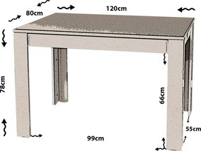 Τραπέζι Τραπεζαρίας Καρυδί PRAUN 120x80x78