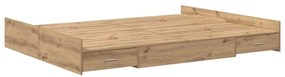 vidaXL Κρεβάτι με αποθηκευτικό χώρο artisan δρυς 150 x 200 cm