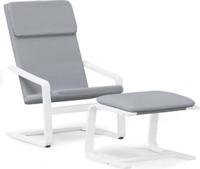 vidaXL Πολυθρόνα Relax Ανοιχτό Γκρι Υφασμάτινη με Υποπόδιο