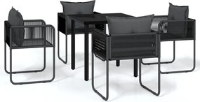 vidaXL Σετ Τραπεζαρίας Κήπου 5 Τεμαχίων Μαύρο