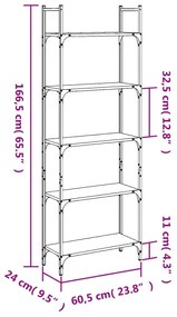 ΒΙΒΛΙΟΘΗΚΗ 5 ΕΠΙΠΕΔΩΝ ΚΑΠΝ. ΔΡΥΣ 60,5X24X166,5ΕΚ. ΕΠΕΞΕΡΓ. ΞΥΛΟ 838865