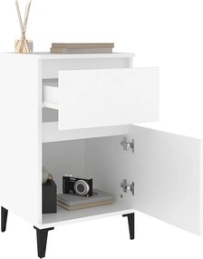 vidaXL Κομοδίνα 2 τεμ. Λευκά 40 x 35 x 70 εκ.