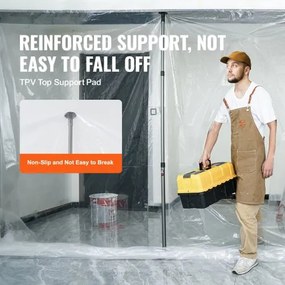 VEVOR Dust Barrier Poles 12 Ft with 4 Telescoping Poles Dust Barrier System