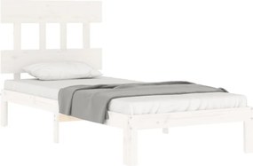 vidaXL Σκελετός Κρεβατιού Χωρίς Στρώμα Λευκό 100x200 εκ. Μασίφ Πεύκο