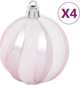 vidaXL Σετ Μπάλες Χριστουγεννιάτικες 108 τεμ. Λευκές και Ροζ