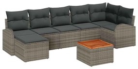 vidaXL Σετ Καναπέ Κήπου 8 pcs Γκρι