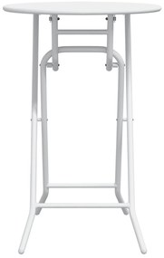 vidaXL Πτυσσόμενο Τραπέζι Κήπου Λευκό Ø50x72 cm Ατσάλι