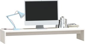vidaXL Βάση Οθόνης Λευκή 100 x 27 x 15 εκ. από Μασίφ Ξύλο Πεύκου