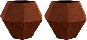 vidaXL Γλάστρα 2 τμχ. Σκ rusty 100 x 100 x 80 εκ