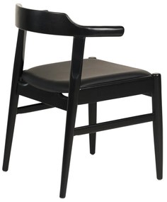 ΠΟΛΥΘΡΟΝΑ ΤΡΑΠΕΖΑΡΙΑΣ CERSEI HM9946.02 RUBBERWOOD &amp; PU ΣΕ ΜΑΥΡΟ 57x54x74Υεκ