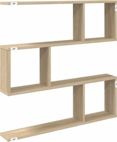 vidaXL Ράφι Τοίχου Sonoma Δρυς 80 x 12 x 79,5 εκ Επεξεργασμένο Ξύλο