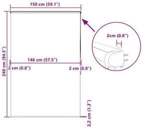 Κουρτίνα Μπάνιου Ρολό κασέτα 150x240εκ. Πλάτος υφάσματος 146εκ. - Πολύχρωμο