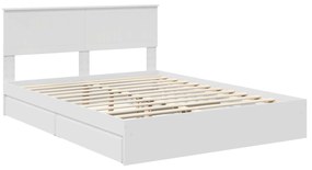 vidaXL Κρεβάτι Αποθήκης Λευκό 150 x 200 cm Επεξεργασμένο ξύλο