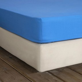 Σεντόνι Unicolors Με Λάστιχο Sea Blue Nima King Size 180x232cm 100% Cotton