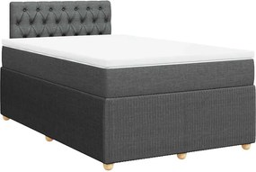 vidaXL Κρεβάτι Boxspring με Στρώμα Σκούρο Γκρι 120x200 εκ. Υφασμάτινο