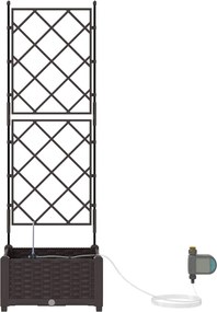 vidaXL Γλάστρα Κήπου Καφέ 40 x 40 x 126 cm PP