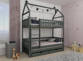 Παιδική Κουκέτα Σπιτάκι IGA 90x190 graphite