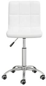 Καρέκλα Τραπεζαρίας Περιστρεφόμενη Λευκή από Συνθετικό Δέρμα - Λευκό