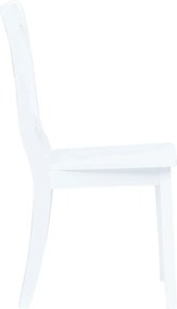 vidaXL Σετ Τραπεζαρίας 5 Τεμαχίων Λευκό Μασίφ Ξύλο Καουτσουκόδεντρου