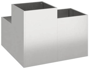 vidaXL Γλάστρα Κήπου Ασημί 80 x 80 x 60 εκ. Ανοξείδωτο ατσάλι