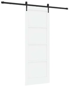vidaXL Συρόμενη Πόρτα Χειροκίνητος Λευκό 78 x 211 εκ Μασίφ ξύλο πεύκου