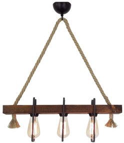Φωτιστικό Οροφής - Ράγα Demir 806ALD1478 60x10x70cm 3xE27 40W Walnut Opviq