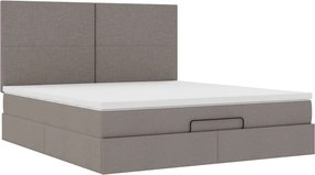 vidaXL Οθωμανικό κρεβάτι με στρώμα Taupe 180x200cm ύφασμα