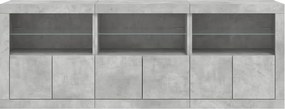 vidaXL Ντουλάπι με LED Γκρι Σκυροδέματος 181,5x37x67 εκ.