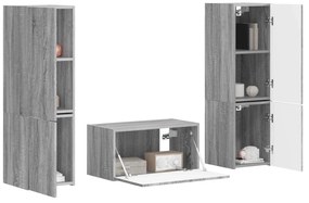 vidaXL 3 pcs Γκρίζο Σονομα