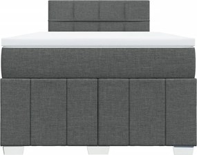 vidaXL Κρεβάτι Boxspring με Στρώμα Σκούρο Γκρι 120x200 εκ. Υφασμάτινο