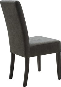 Καρέκλα Ditta pakoworld ανθρακί ύφασμα - πόδια ξύλο μασίφ wenge