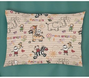 Μαξιλαροθήκη Παιδική Africa 145 Beige DimCol 50Χ70 100% Cotton Flannel