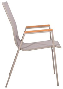 Καρέκλα FL5050 Fylliana Textilene Μπέζ - Γκρί 61x56x90 εκ. 61x56x90 εκ.