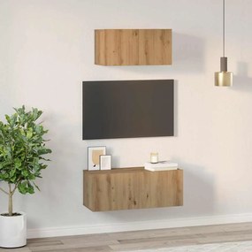 vidaXL Σετ επίπλου τηλεόρασης 2 pcs Artisan Oak Επεξεργασμένο ξύλο