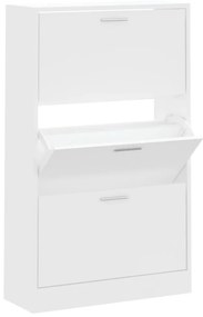 vidaXL Παπουτσοθήκη Λευκή 63x24x103 εκ. από Επεξεργασμένο Ξύλο