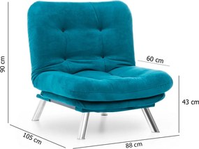 Πολυθρόνα Πετρόλ Πράσινο MISA SOLO 105x88x90